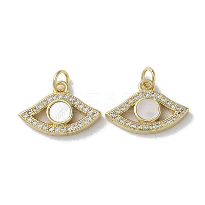 Brass Micro Pave Cubic Zirconia Charms KK-G485-33A-G-1