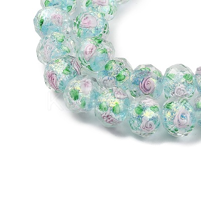 Handmade Foil Lampwork Beads Strands FOIL-S136-001G-1