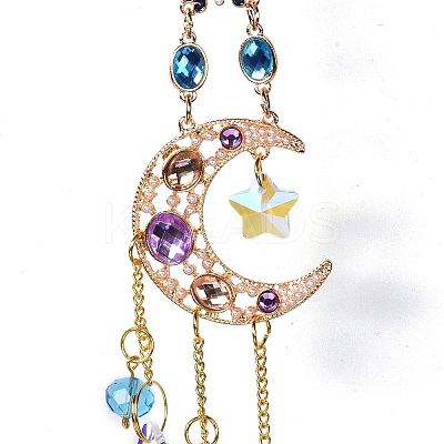 Glass Teardrop Moon Window Hanging Suncatchers LS-HJEW-B006-02B-1