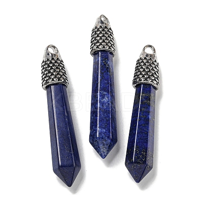Dyed Natural Lapis Lazuli Pointed Big Pendants G-F766-02AS-07-1