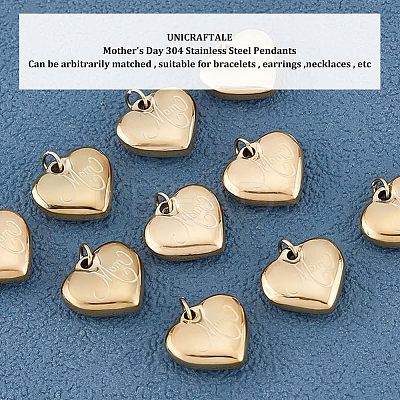 Mother's Day Ion Plating(IP) 304 Stainless Steel Charms STAS-UN0039-85-1