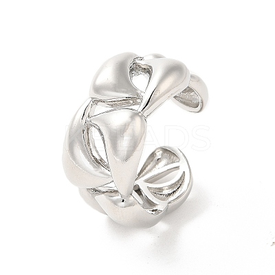 Brass Open Cuff Rings RJEW-P098-08P-1