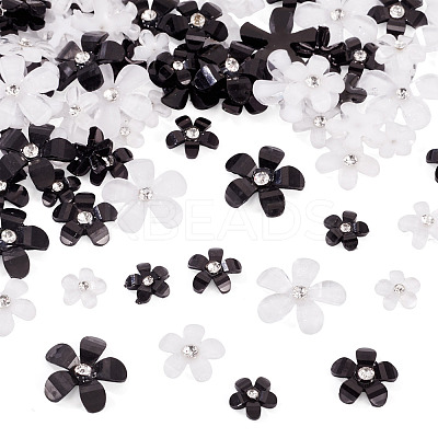 80Pcs 8 Styles Flower Resin Cabochons RESI-TA0004-28B-1