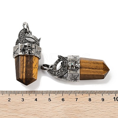 Natural Tiger Eye Faceted Sword Pendants G-Q163-01AS-03-1