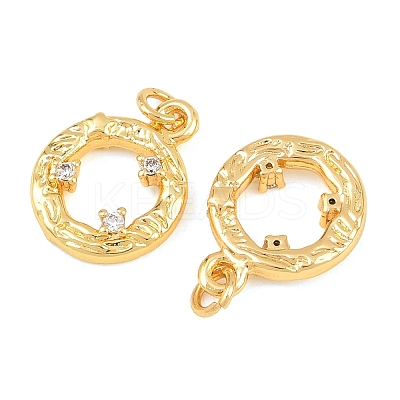 Brass Micro Pave Cubic Zirconia Charms KK-F927-25G-1