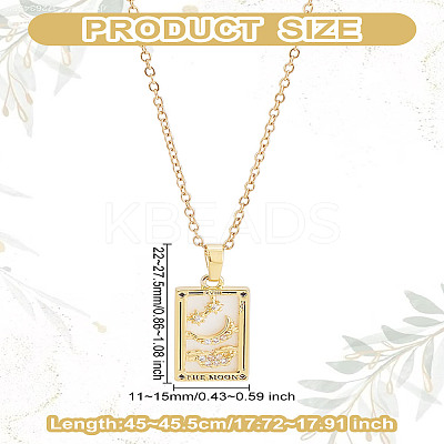 Brass with Cubic Zirconia Pendants Necklaces NJEW-LP0001-45B-G-1