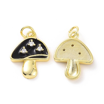 Rack Plating Brass Pave Clear Cubic Zirconia Pendants KK-C008-16G-1