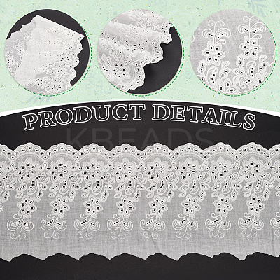 5 Yards Cotton Embroidery Flower Lace Trim OCOR-MA0001-30-1