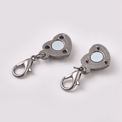 Alloy Rhinestone Magnetic Clasps ALRI-TAC0001-02B-1