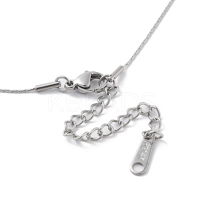 Non-Tarnish Shell Square Pendant Necklaces NJEW-P296-01P-1