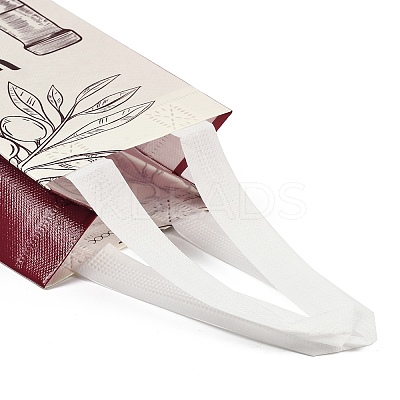 Non-Woven Reusable Folding Wine Bottle Gift Bags with Handle ABAG-C012-02-1