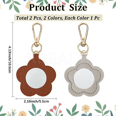 CutHollow 2Pcs 2 Colors PU Leather Pendant Decorations HJEW-CL0001-04A-1