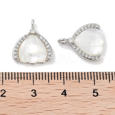 Brass Micro Pave Cubic Zirconia Pendants KK-C051-35P-1