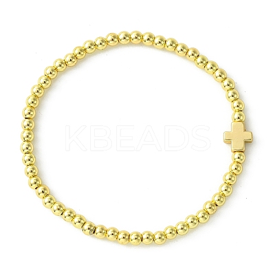 2Pcs 2 Colors Alloy Cross Link Bracelets BJEW-JB10561-1