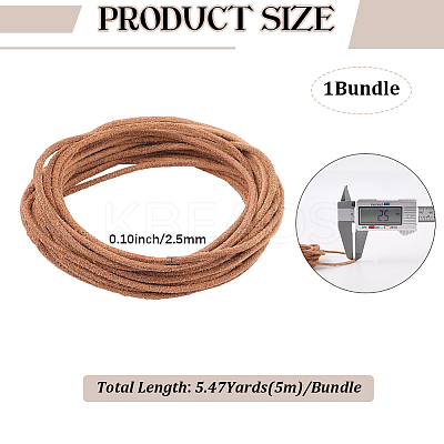 5M DIY Frosted Cowhide Leather Cord OCOR-GF0004-97B-04-1
