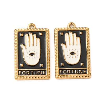 Tarot Fortune 304 Stainless Steel Enamel Pendants SA-CBAD609-01G-1
