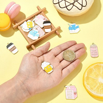 20Pcs 5 Styles Alloy Enamel Pendants ENAM-CJ0005-04-1