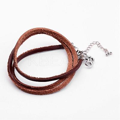 Three Loops Leather Wrap Bracelets BJEW-JB02516-1