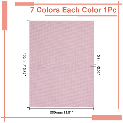 7Pcs 7 Colors Cotton Rectangle Cross-Stitch Fabric AJEW-AR0004-81-1