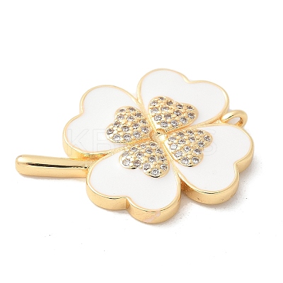 Brass Micro Pave Cubic Zirconia Pendants KK-U053-25G-1