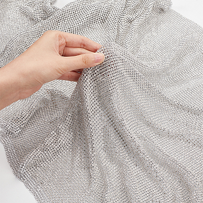 Aluminum Rhinestone Mesh Wrap Roll FIND-WH0421-14-1