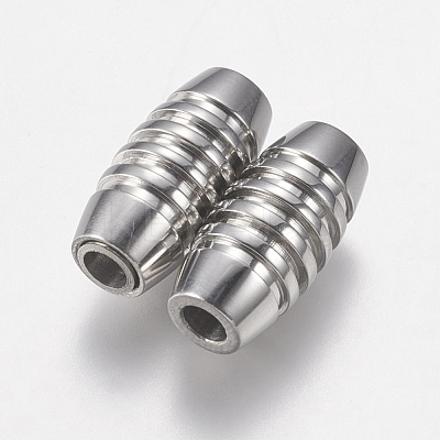 Tarnish Resistant 304 Stainless Steel Magnetic Clasps with Glue-in Ends STAS-F149-02P-B-1