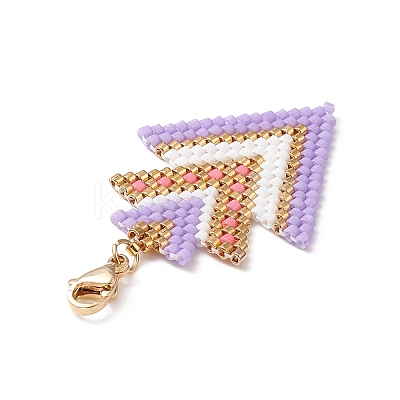 Handmade Loom Pattern Seed Beads Pendants Decoration HJEW-MZ00013-1