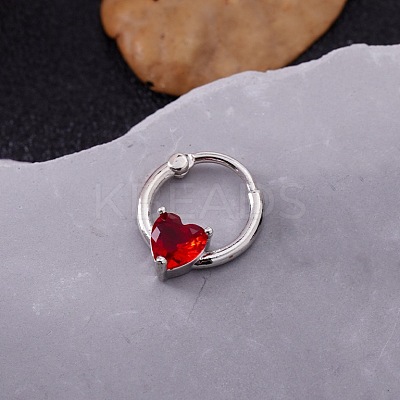 316L Stainless Steel Micro Pave Cubic Zirconia Hoop Nose Rings WG352E4-02-1