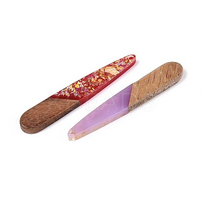 Opaque Resin and Walnut Wood Pendants RESI-T060-23M-1