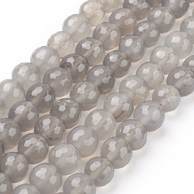 Natural Grey Agate Beads G-A047-1-1