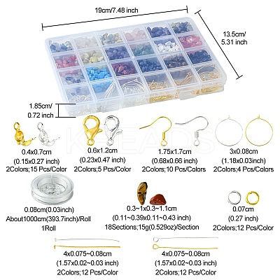 DIY Natural & Synthetic Mixed Stone Chips Jewelry Set Making Kit DIY-FS0005-87-1