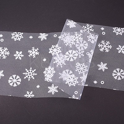 Snowflake Deco Mesh Ribbons OCOR-P010-G01-1