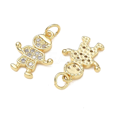 Brass Micro Pave Clear Cubic Zirconia Pendants CU-CBA9AFC-01G-10-1