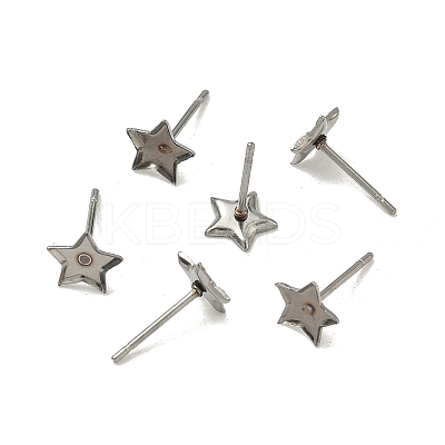 Tarnish Resistant Earring Cabochon Settings 304 Stainless Steel Ear Studs Blank Settings STAS-Q170-10-1