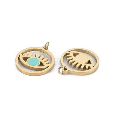 316 Surgical Stainless Steel Enamel Charms STAS-S116-395B-G-1