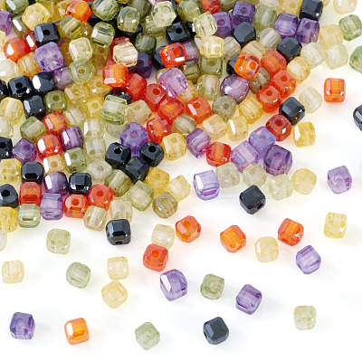 240Pcs 6 Colors Cubic Zirconia Bead ZIRC-TA0001-27-1