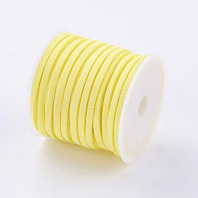 3x1.5mm Yellow Flat Faux Suede Cord X-LW-R003-38-1