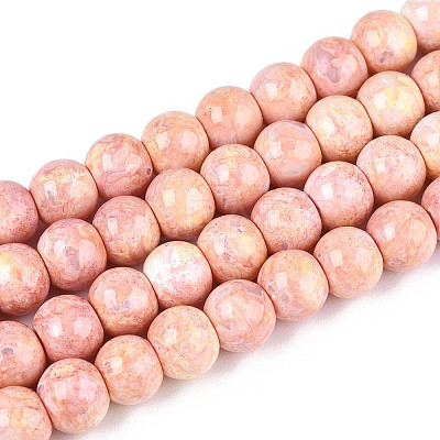Baking Paint Glass Beads Strands DGLA-N016-6mm-01-1