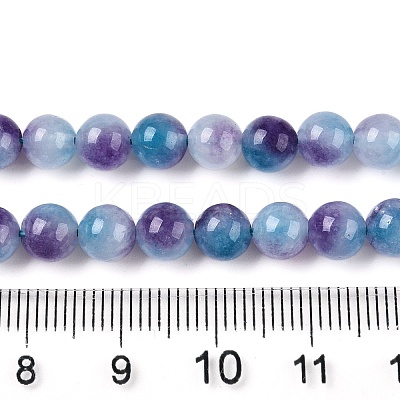 Dyed Natural White Jade Beads Strands X-G-T138-6mm-210-6-1