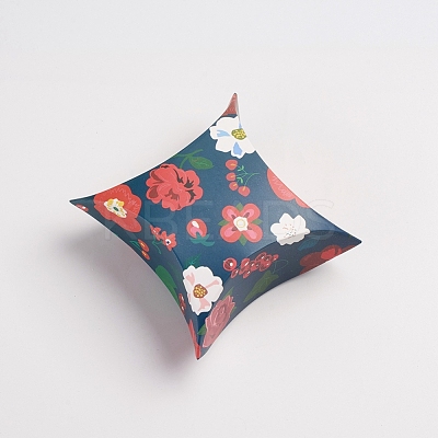 Flower Pattern Paper Pillow Candy Boxes CON-G008-C15-1