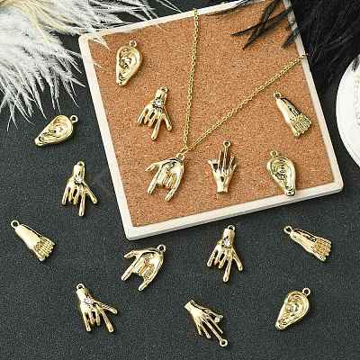 30Pcs 5 Styles Alloy Rhinestone Pendants FIND-CJ0002-42-1