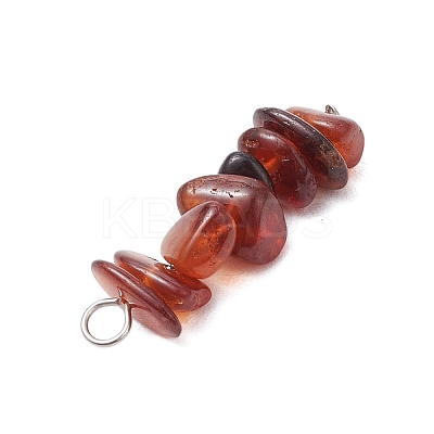 3Pcs Natural Amethyst & Garnet & Obsidian Chip Beaded Constellation Pendants PALLOY-JF03043-08-1