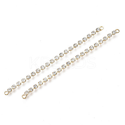 Brass Micro Cubic Zirconia Chain Links Connectors X-KK-N231-134-NF-1