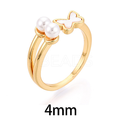 Butterfly Brass & Shell Cup Peg Ring Settings KK-N274-19G-1
