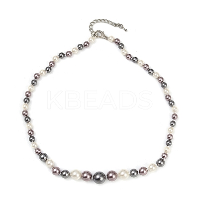 Shell Pearl Graduated Beaded Necklaces for Girl Women NJEW-XCP0001-46P-1