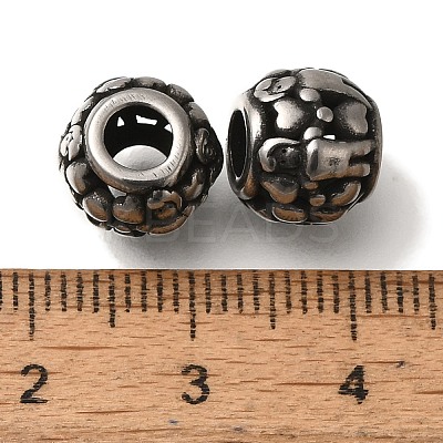 304 Stainless Steel European Beads STAS-D191-12F-AS-1
