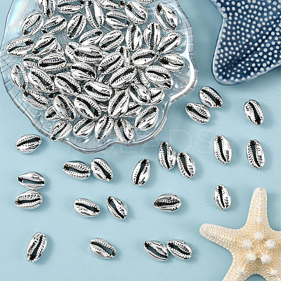 80Pcs Electroplated Natural Cowrie Shell Beads BSHE-LT0001-06P-1