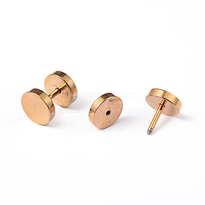 Flat Round 304 Stainless Steel Barbell Cartilage Earrings EJEW-L164-05G-1