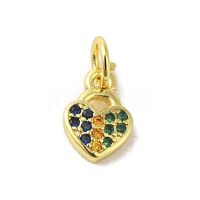 Real 18K Gold Plated Brass Pave Cubic Zirconia Pendants KK-M283-08E-02-1