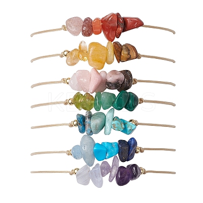 7Pcs 7 Styles Natural & Synthetic Mixed Gemstone Braided Bead Bracelets Set BJEW-JB11034-1